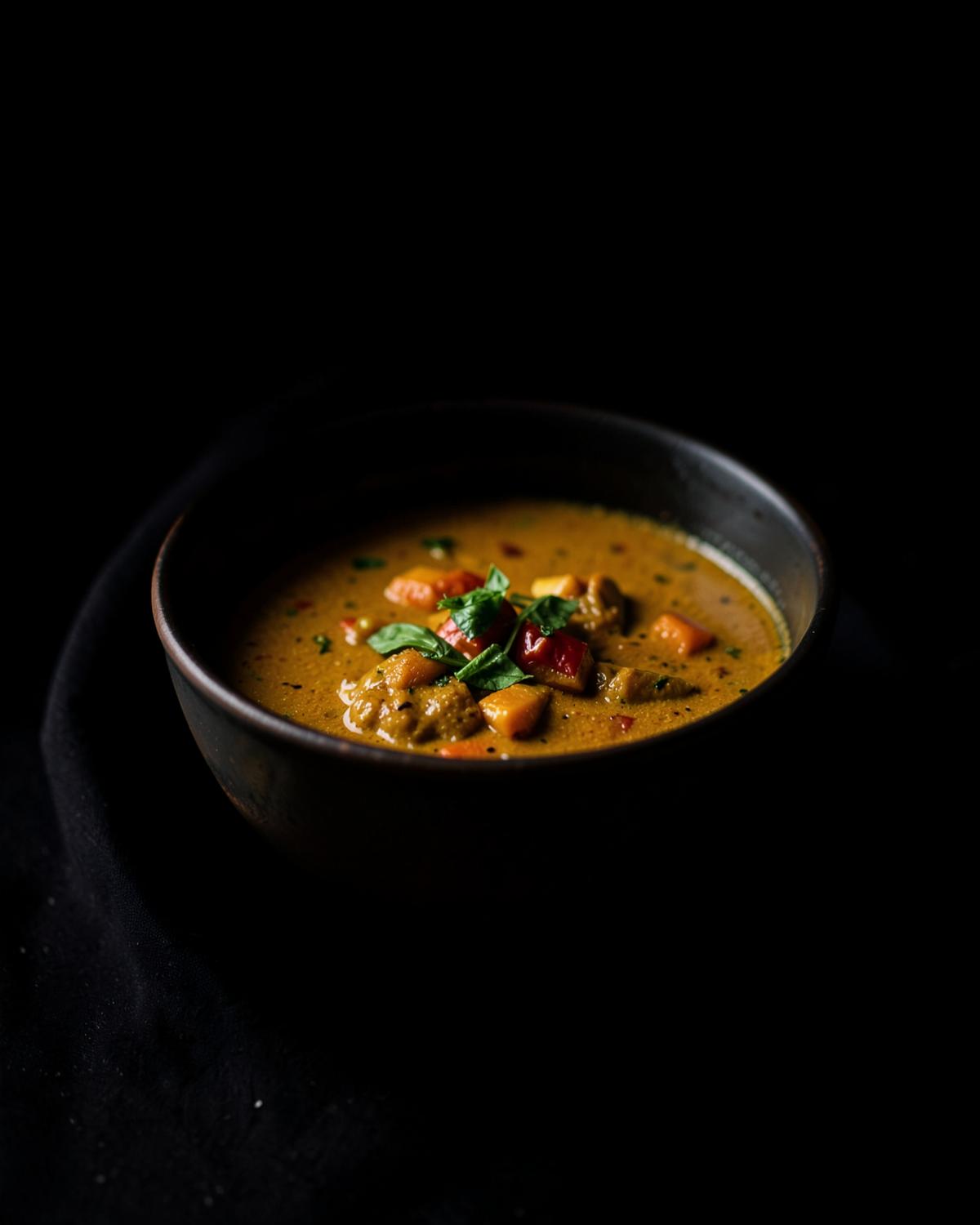 Bowl of hot and sour Thai soup