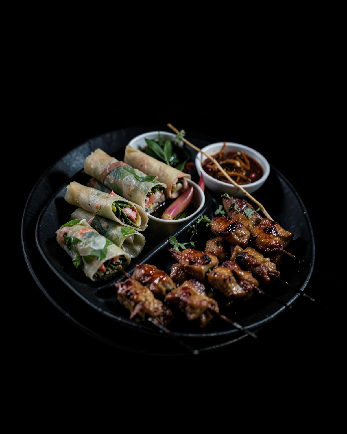 Thai chicken skewers with peanut sauce